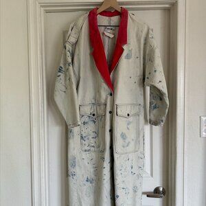One-Of-A-Kind Vintage Bleach-Dyed Jean Trench